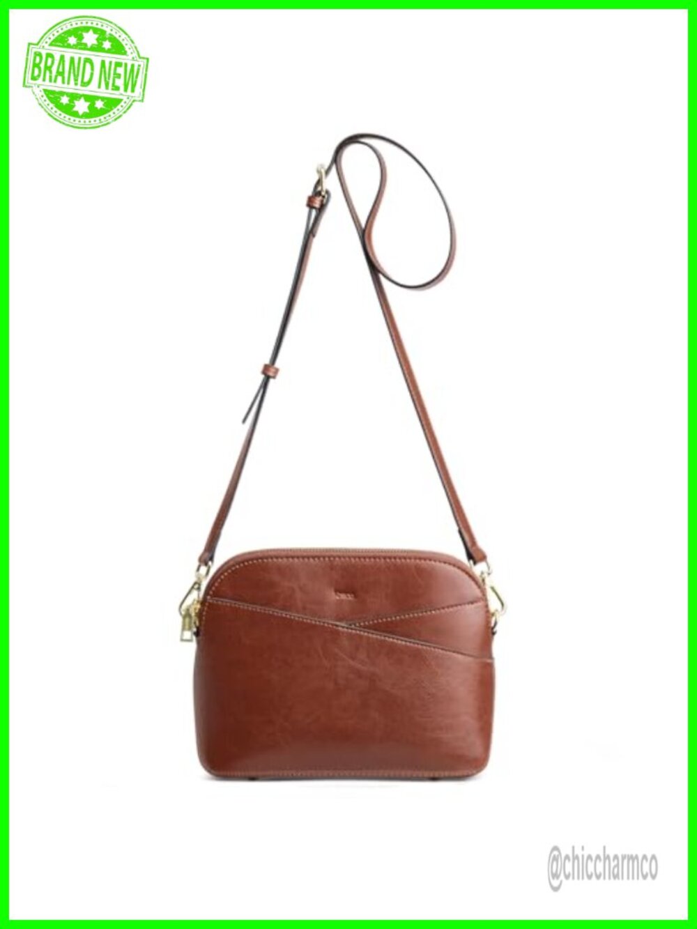 Genuine Leather Crossbody Bag Small Satchel Purse Adjustable Strap